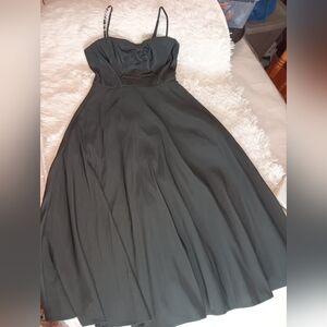 A New Day Black Spaghetti-Strap Maxi Dress With Pockets Size 2